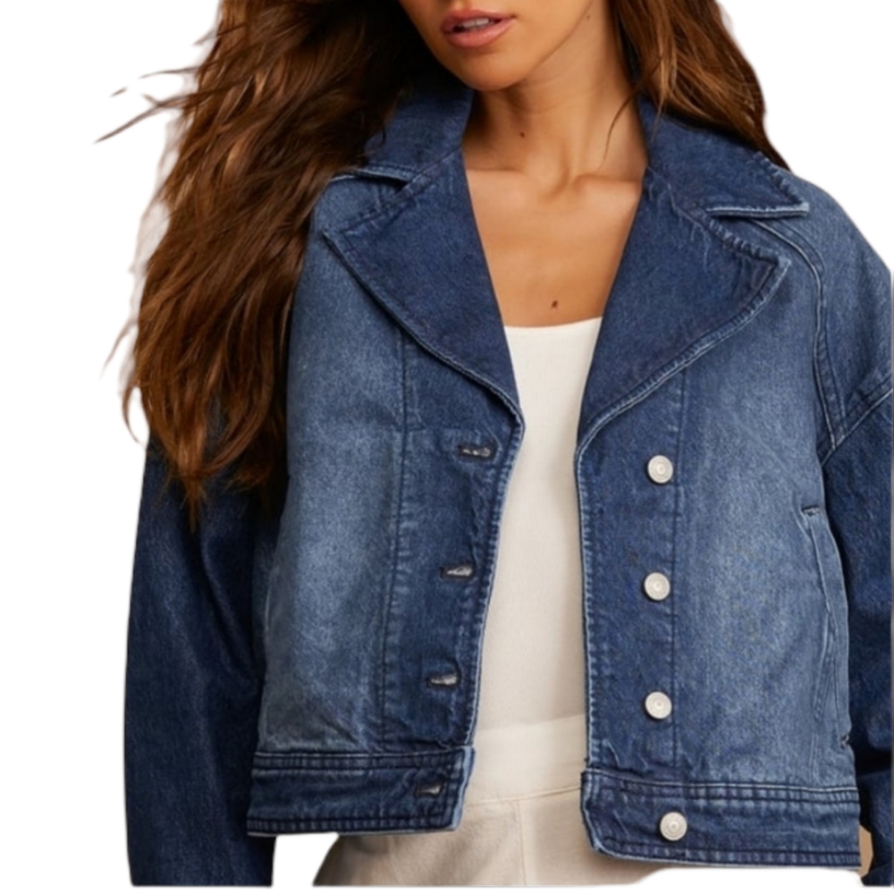 Free People Denim Crop Jacket  NWT